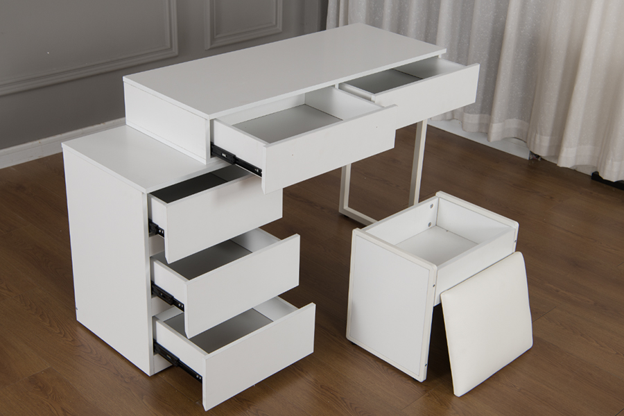 WSS992 โต๊ะเครื่องแป้งสีขาวล้วนสไตล์มินิมอล