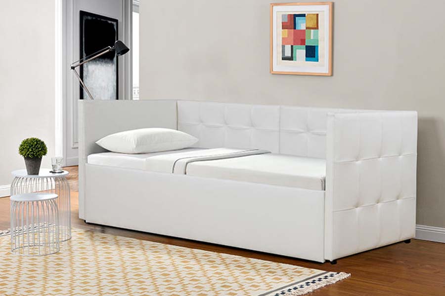 1637 โซฟาเบดเดย์โซฟาหนังนุ่ม Trundle