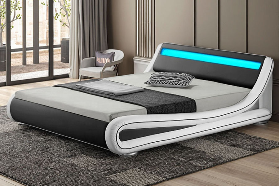 1137-1 Smart LED King Storage โครงเตียงหุ้มหนัง