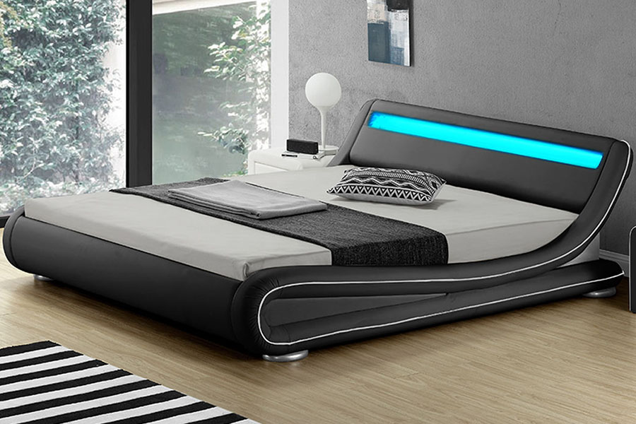 1137-1 Smart LED King Storage โครงเตียงหุ้มหนัง