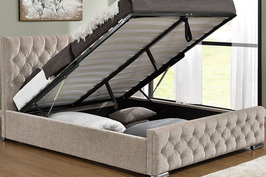 1151G Luxury Velvet Lift King โครงเตียงกระจุก
