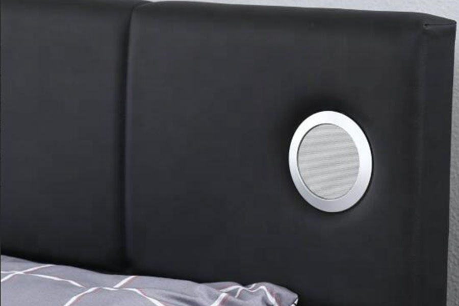 1239-1GS PU-Leather LED Music-Speaker โครงเตียงเก็บแก๊สลิฟท์
